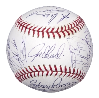 2008 New York Yankees Team Signed OML Selig Baseball With 35 Signatures Including Jeter, Rivera & Rodriguez (JSA)